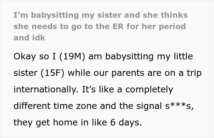Guy Takes Teen Sis With Period Pain To The ER, They Leave Shocked With The News