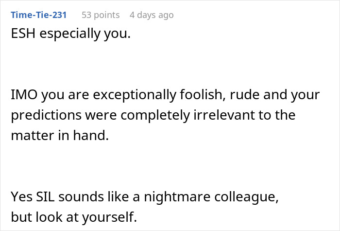 BIL Tells “Smug Perfectionist” SIL If She Doesn’t Change, It Will Affect Her Future Kid, She’s Hurt