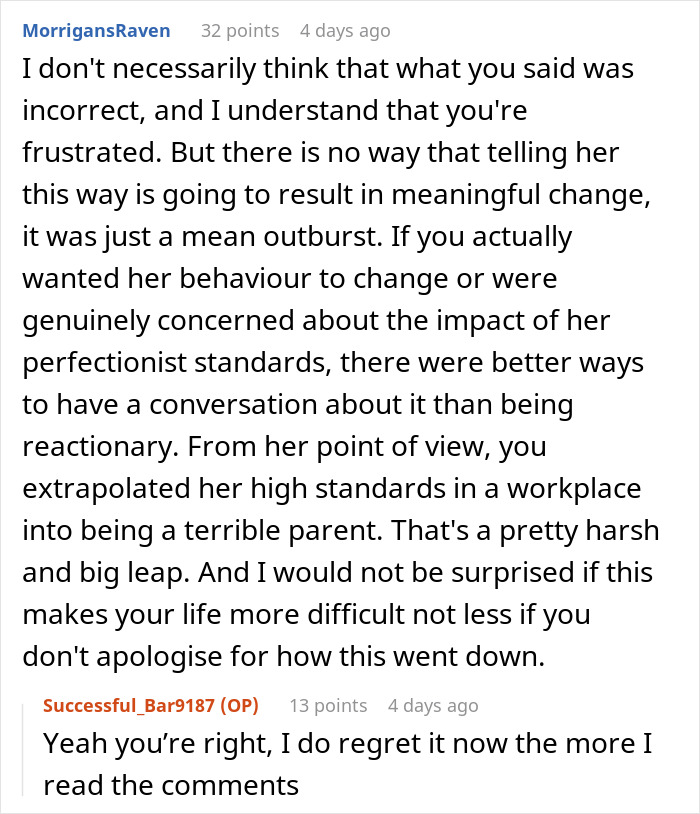 BIL Tells “Smug Perfectionist” SIL If She Doesn’t Change, It Will Affect Her Future Kid, She’s Hurt