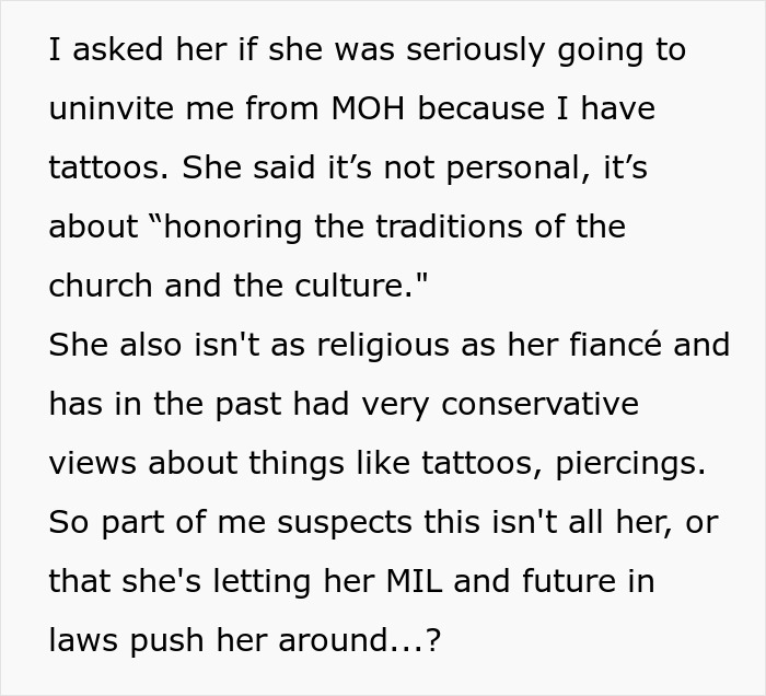 Maid Of Honor Gets Her Title Taken Away Because Her Tattoos Aren&rsquo;t Suitable For Church Anymore