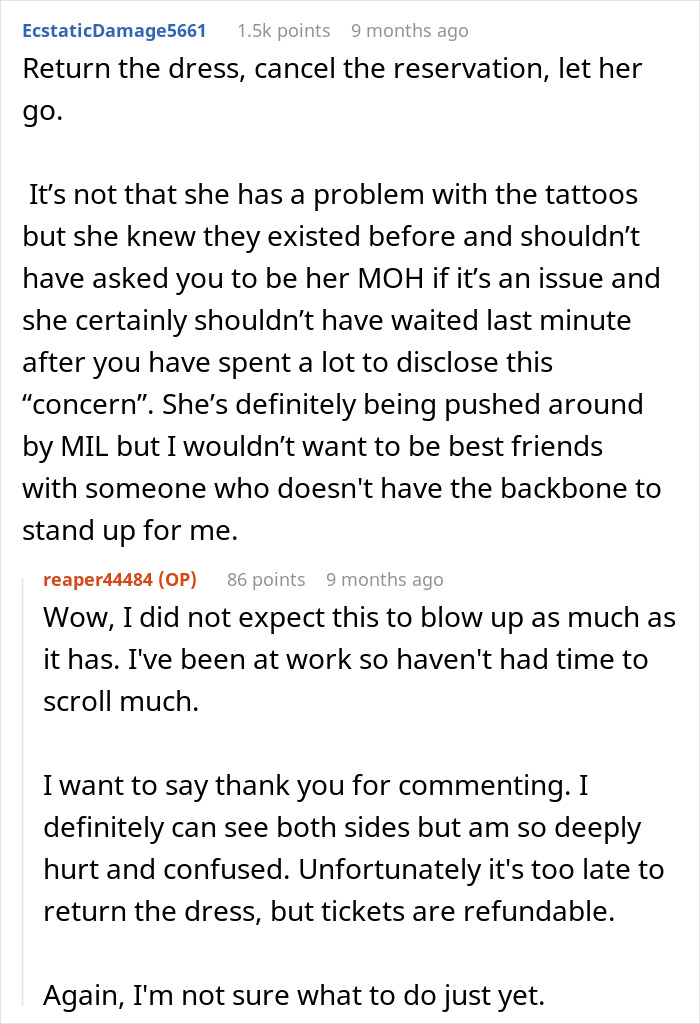 Maid Of Honor Gets Her Title Taken Away Because Her Tattoos Aren&rsquo;t Suitable For Church Anymore