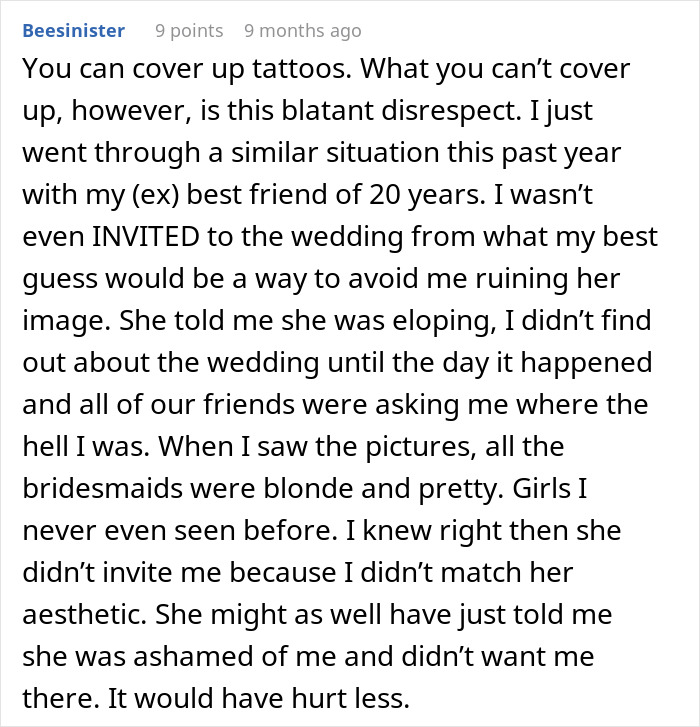 Maid Of Honor Gets Her Title Taken Away Because Her Tattoos Aren&rsquo;t Suitable For Church Anymore