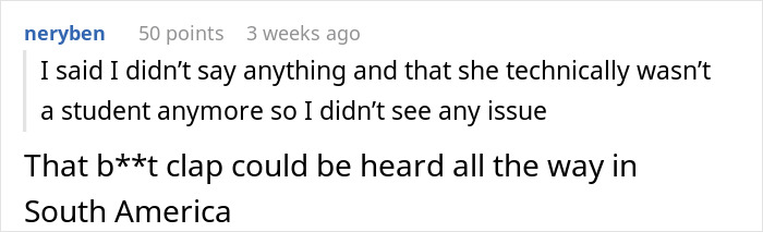 English Teacher Tells Students Her Coworker Has A Wife And Child, Learns Why He Kept It A Secret