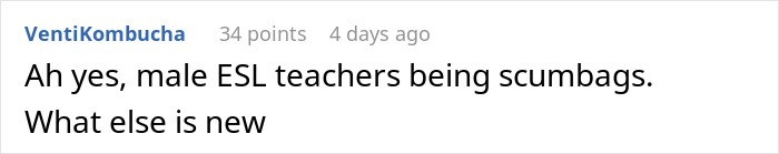 English Teacher Tells Students Her Coworker Has A Wife And Child, Learns Why He Kept It A Secret