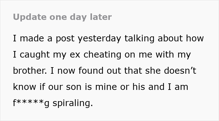 Guy Walks In On GF And His Bro During Son&rsquo;s Party, Wonders If He Just Went From &ldquo;Dad&rdquo; To &ldquo;Uncle&rdquo;