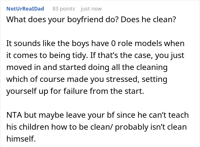 Woman Expected To Be A “Maid” To BF’s Grown-Up Kids, He’s Livid When She Stops Cleaning Up After Them Woman Expected To Be A “Maid” To BF’s Grown-Up Kids, He’s Livid When She Stops Cleaning Up After Them