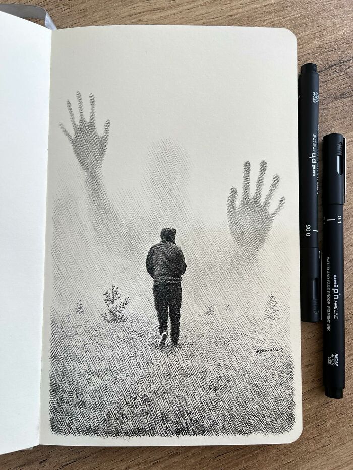 40 Detailed Ink Sketches By This Artist That Feel Like Tiny Worlds On Paper