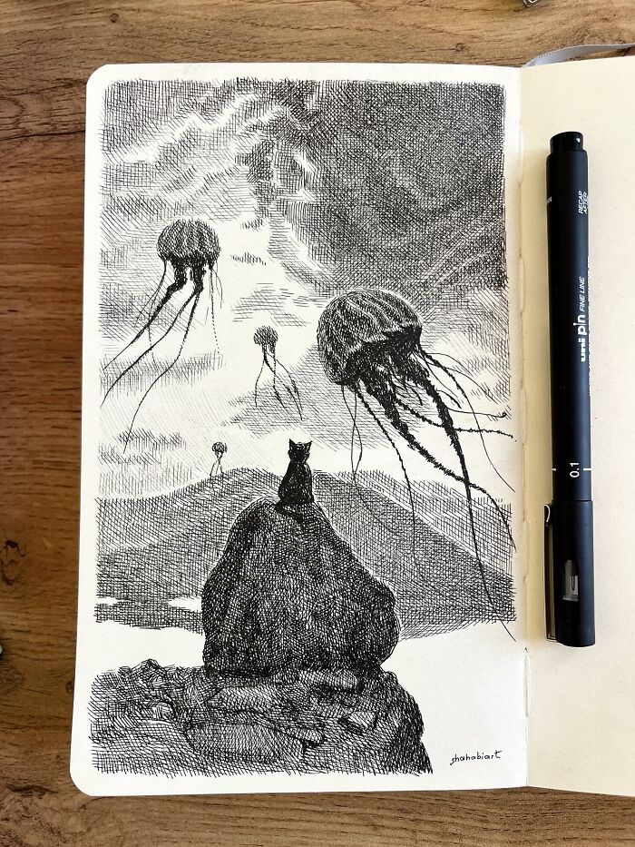 40 Detailed Ink Sketches By This Artist That Feel Like Tiny Worlds On Paper