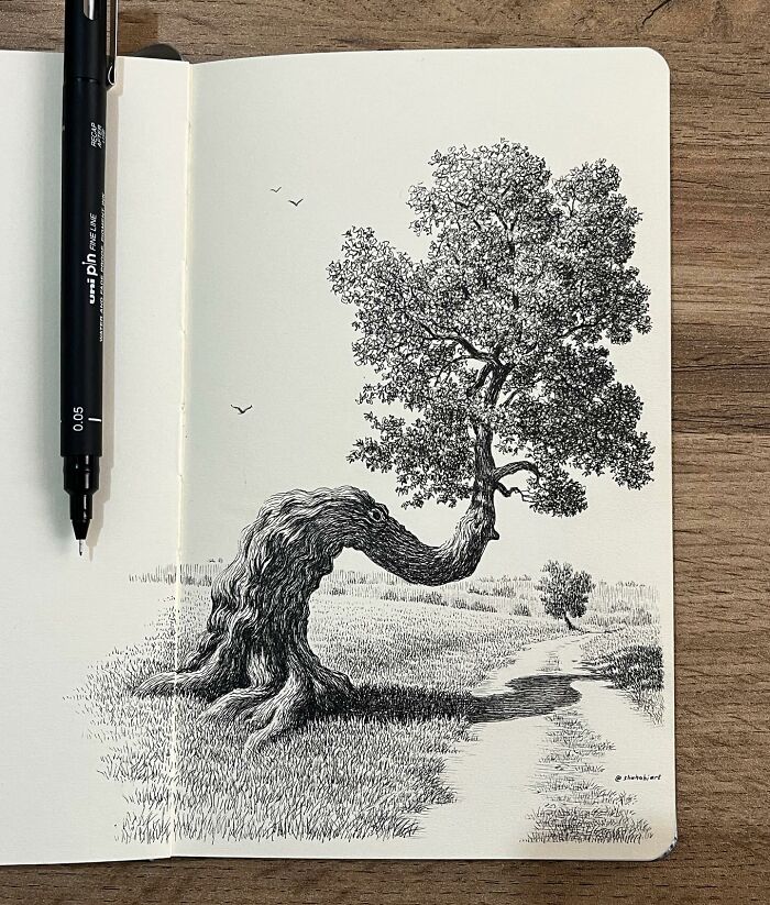 40 Detailed Ink Sketches By This Artist That Feel Like Tiny Worlds On Paper