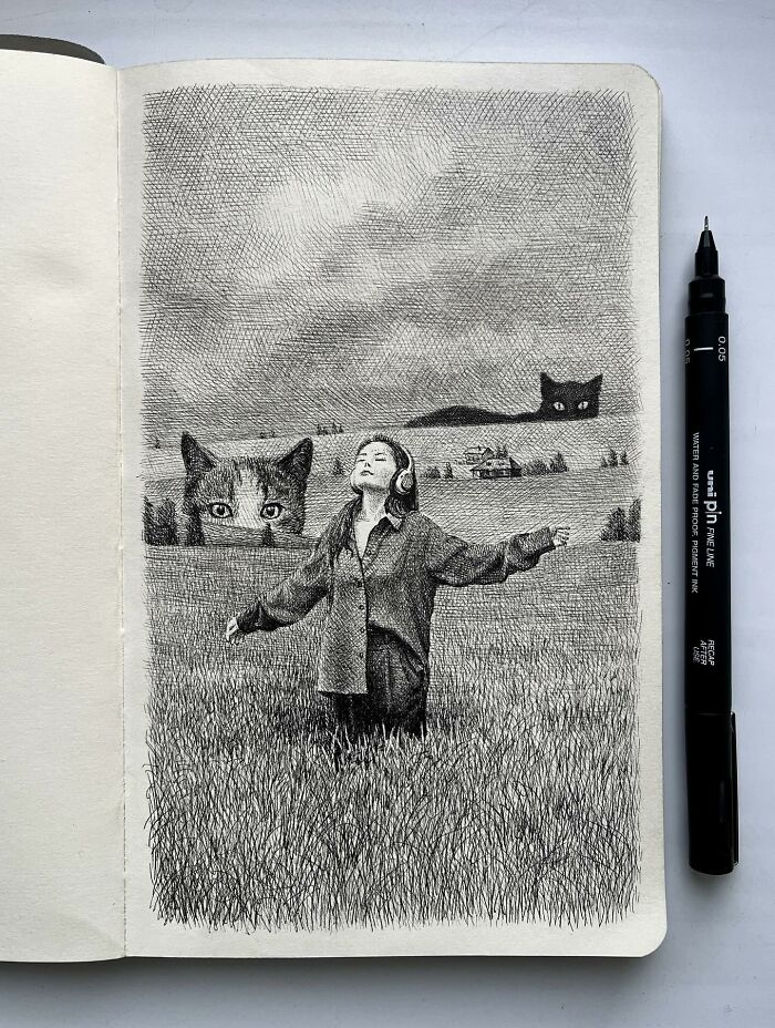 40 Detailed Ink Sketches By This Artist That Feel Like Tiny Worlds On Paper