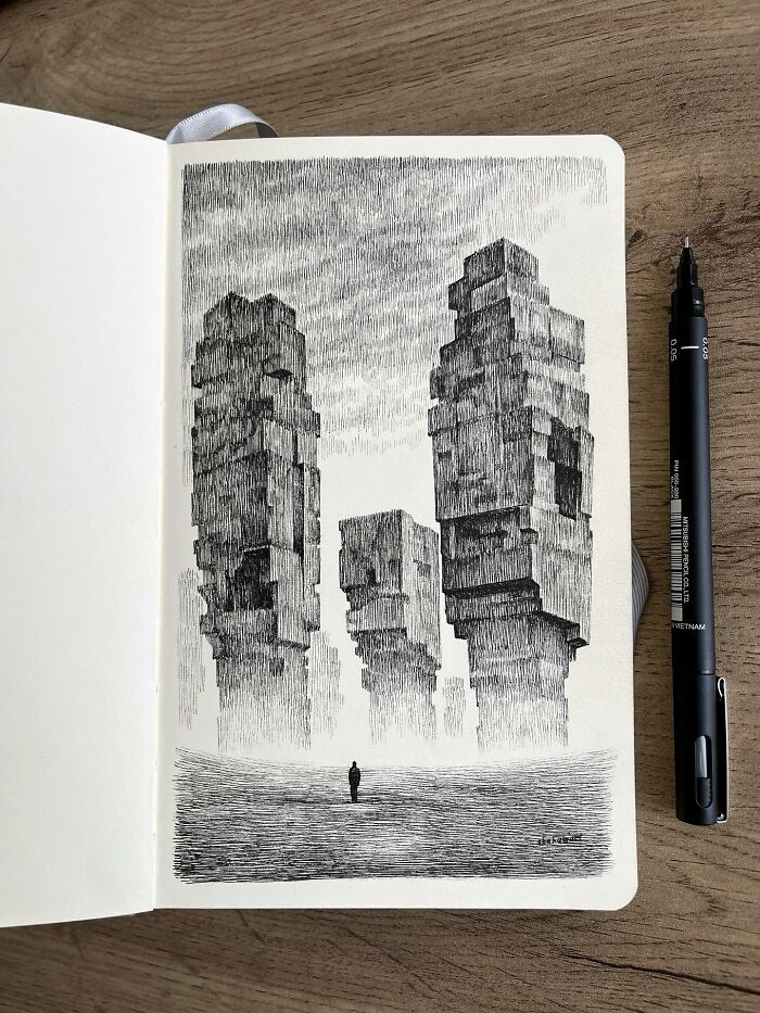 40 Detailed Ink Sketches By This Artist That Feel Like Tiny Worlds On Paper