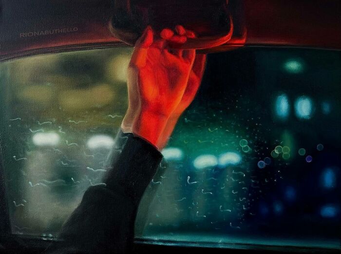 33 Hyper-Realistic Rain Paintings By This Artist That Look Almost Like Photographs