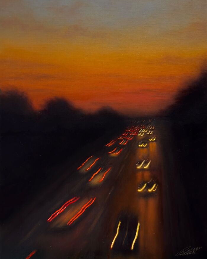 33 Hyper-Realistic Rain Paintings By This Artist That Look Almost Like Photographs