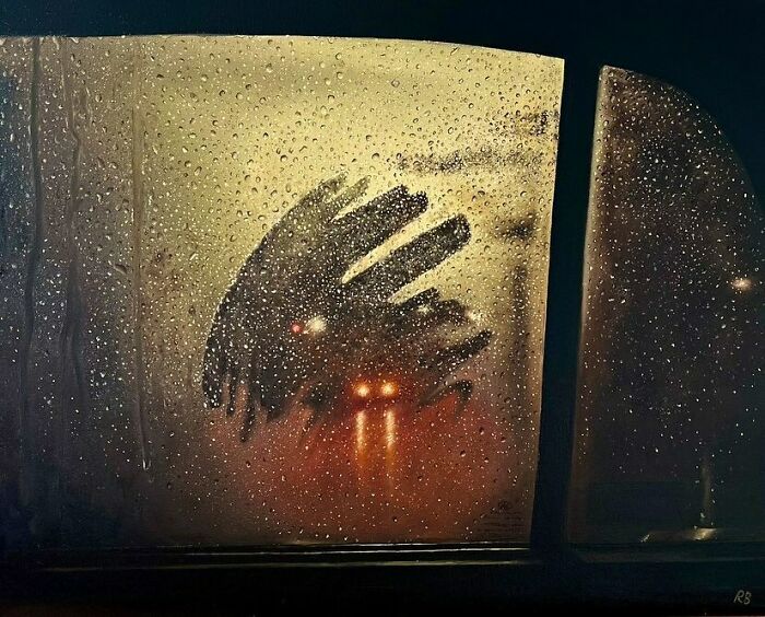 33 Hyper-Realistic Rain Paintings By This Artist That Look Almost Like Photographs
