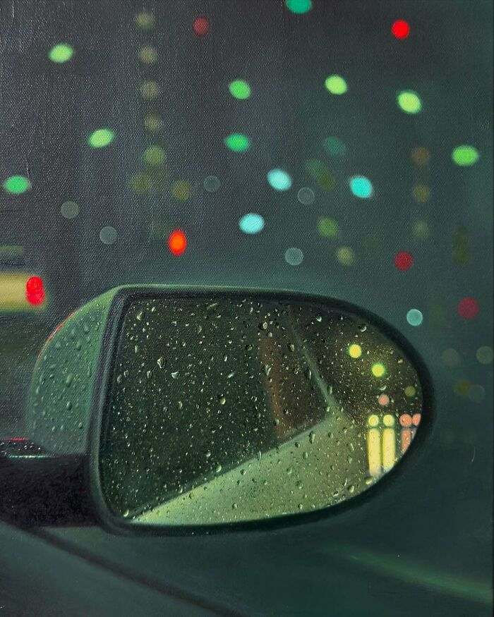 33 Hyper-Realistic Rain Paintings By This Artist That Look Almost Like Photographs