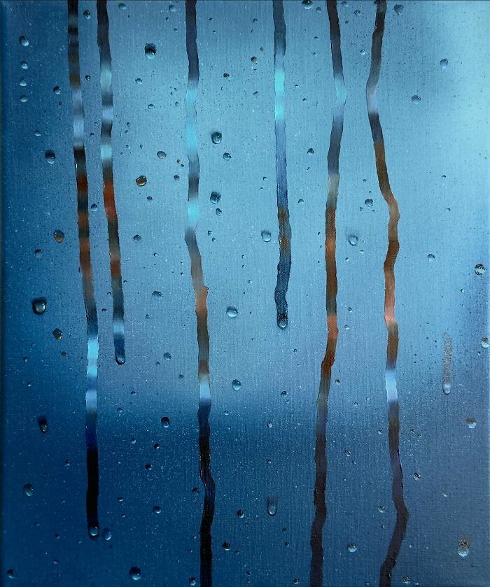 33 Hyper-Realistic Rain Paintings By This Artist That Look Almost Like Photographs