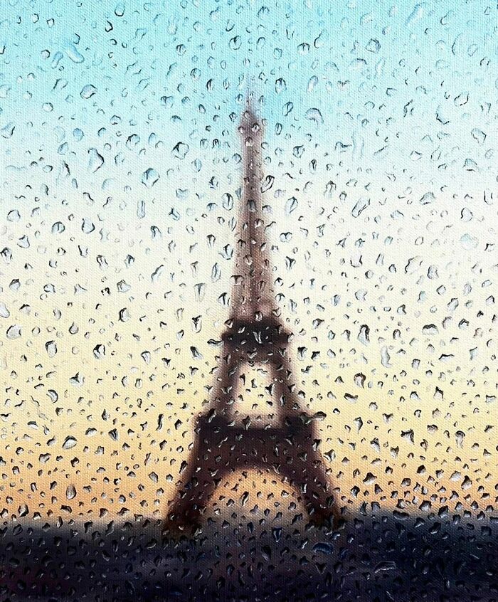 33 Hyper-Realistic Rain Paintings By This Artist That Look Almost Like Photographs