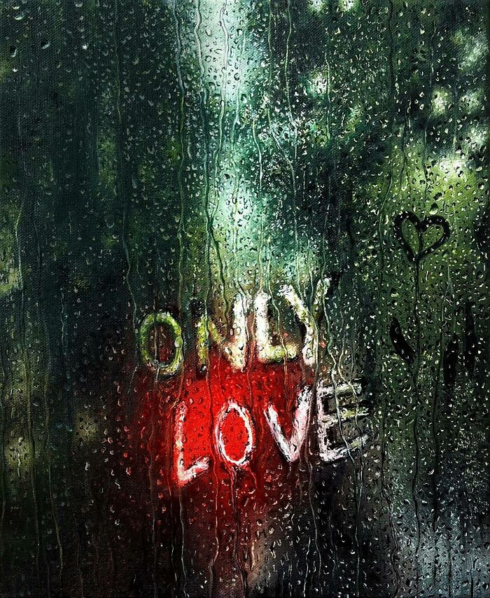 33 Hyper-Realistic Rain Paintings By This Artist That Look Almost Like Photographs
