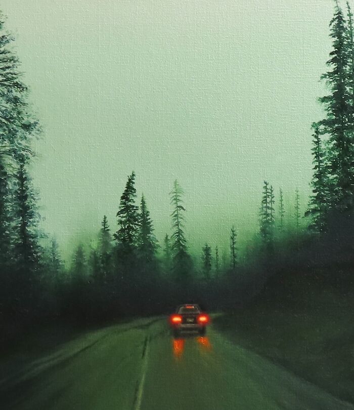33 Hyper-Realistic Rain Paintings By This Artist That Look Almost Like Photographs