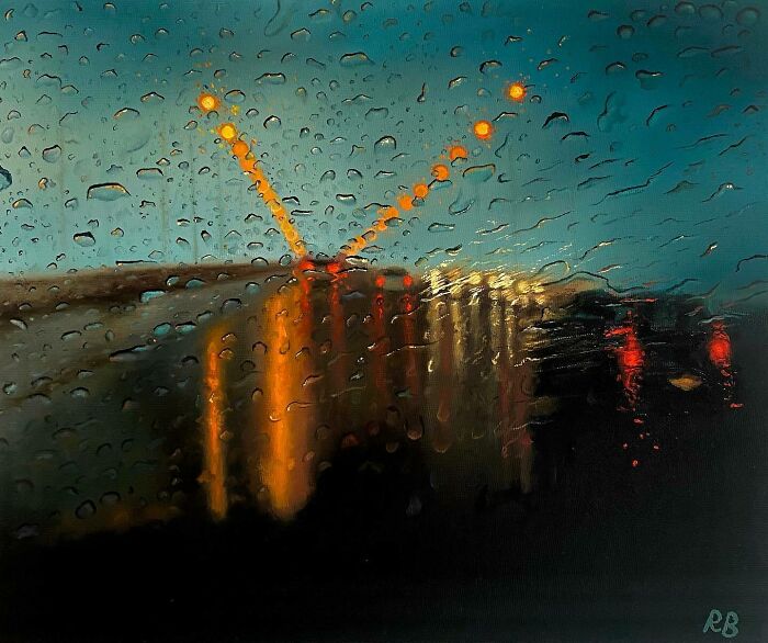 33 Hyper-Realistic Rain Paintings By This Artist That Look Almost Like Photographs