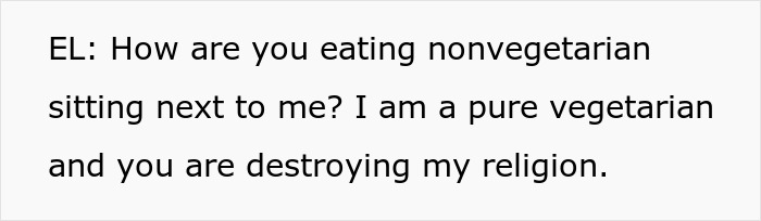 Karen Shames Guy For Eating Meat Near Her, Claims He Ruined Her Religion, Pilot Intervenes