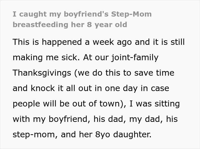 Woman Breastfeeds 8YO At Stepson’s House, Gets Mad As They Are Utterly Disgusted With Her