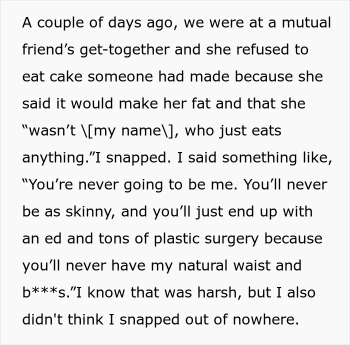 &ldquo;You&rsquo;re Never Going To Be Me&rdquo;: Woman Snaps At Roommate Who&rsquo;s Obsessed With Her Weight And Body