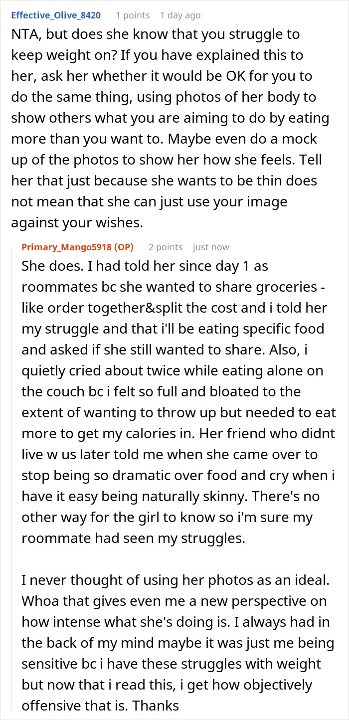 &ldquo;You&rsquo;re Never Going To Be Me&rdquo;: Woman Snaps At Roommate Who&rsquo;s Obsessed With Her Weight And Body