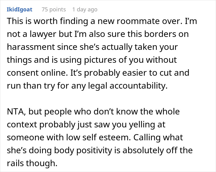 &ldquo;You&rsquo;re Never Going To Be Me&rdquo;: Woman Snaps At Roommate Who&rsquo;s Obsessed With Her Weight And Body