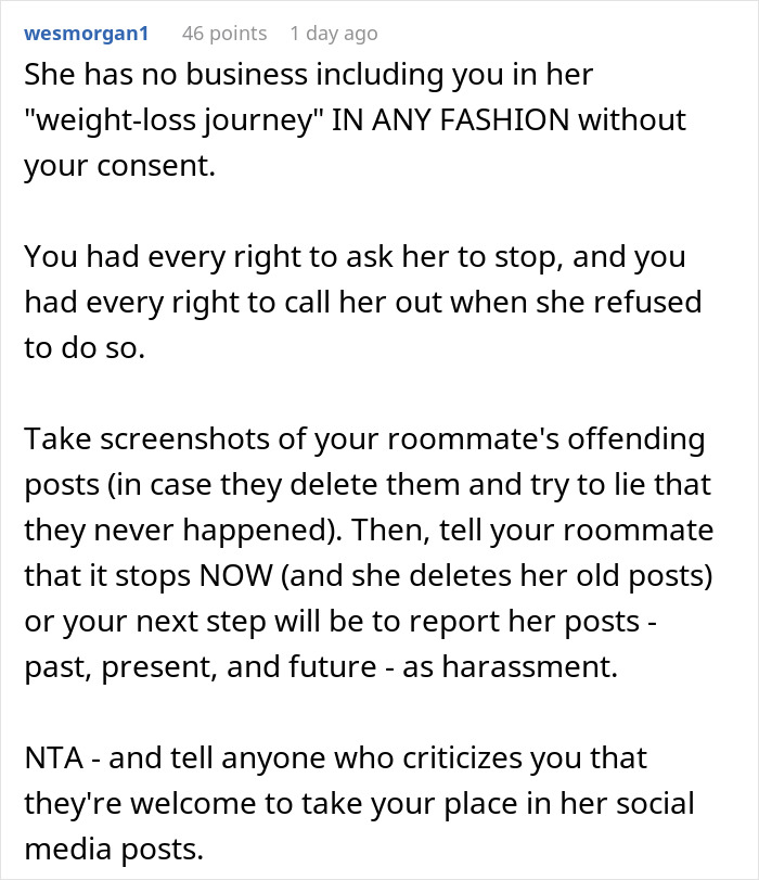 &ldquo;You&rsquo;re Never Going To Be Me&rdquo;: Woman Snaps At Roommate Who&rsquo;s Obsessed With Her Weight And Body