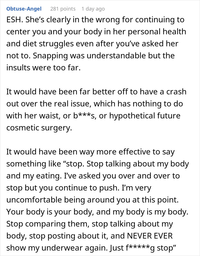 &ldquo;You&rsquo;re Never Going To Be Me&rdquo;: Woman Snaps At Roommate Who&rsquo;s Obsessed With Her Weight And Body