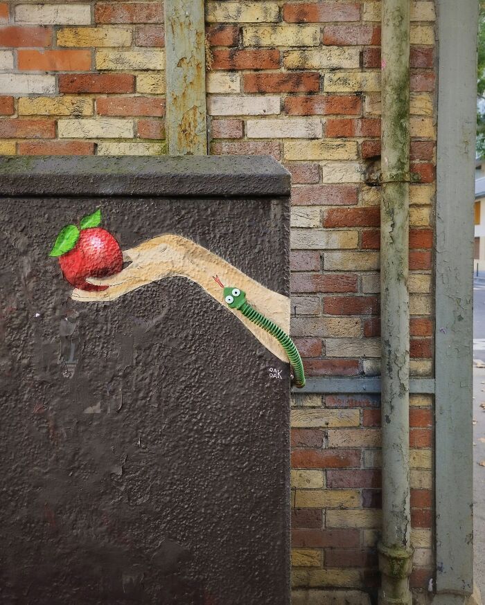 This Artist Turns Cracks And Broken Walls Into Art, 40 Clever Street Interventions By Oakoak (New Pics)