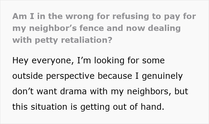 Man Shocked By How Neighbors React To Him Refusing To Pay For Their Fence