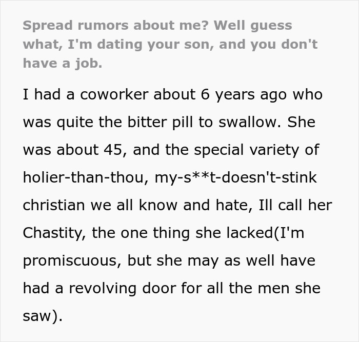 Guy Sick Of Religious Coworker Spreading Gossip About Him Takes Epic Revenge By Dating Her Son