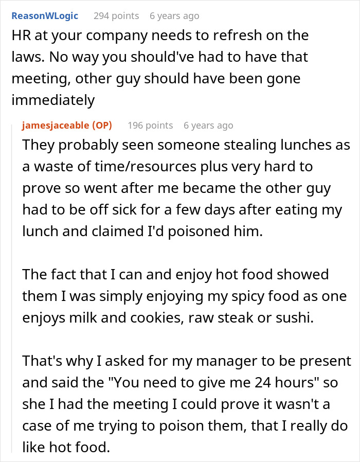 Office Food Thief Steals Ghost Pepper Chili And Runs To HR, Accidentally Speeds Up Their Own Firing