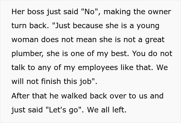 Company Finds Out A Year Later Their Revenge On A Guy Who Made Their Woman Plumber Cry Was A Success