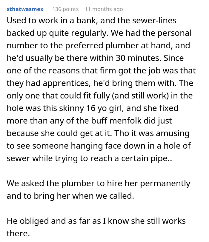 Company Finds Out A Year Later Their Revenge On A Guy Who Made Their Woman Plumber Cry Was A Success