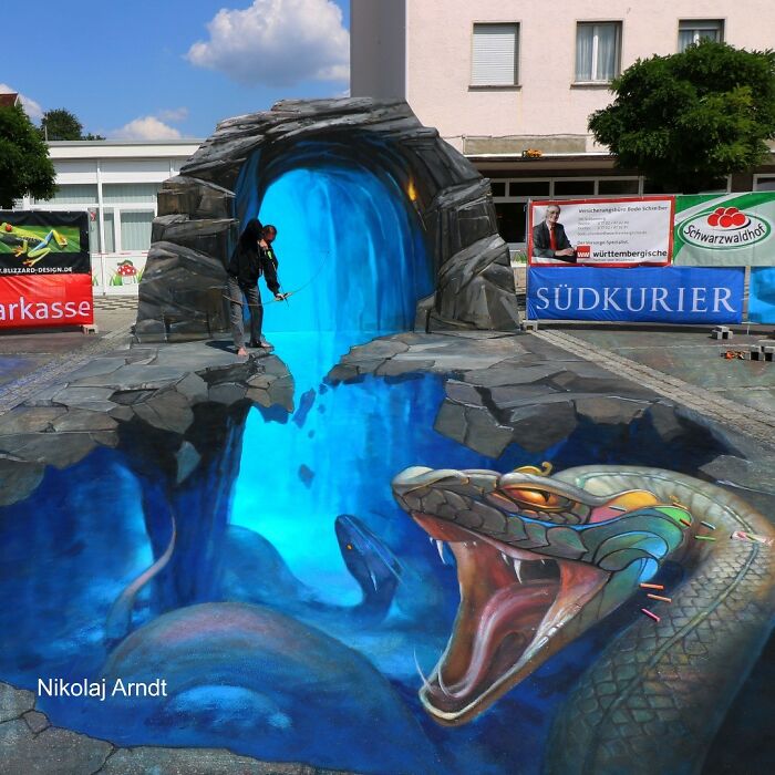 This Artist Turns Ordinary Streets Into Deep Holes, Oceans, And Wild Illusions (75 Pics)
