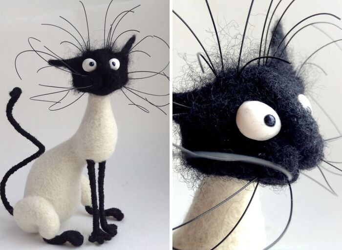 43 Wool Felted Cats With Over-The-Top Whiskers And Even Bigger Attitudes By Mary Derkach