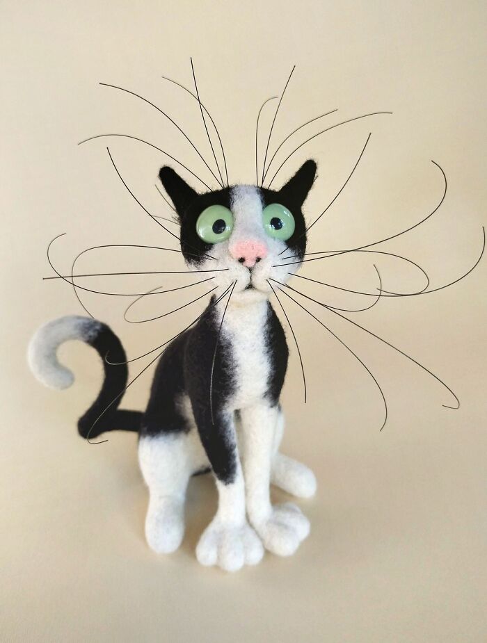 43 Wool Felted Cats With Over-The-Top Whiskers And Even Bigger Attitudes By Mary Derkach