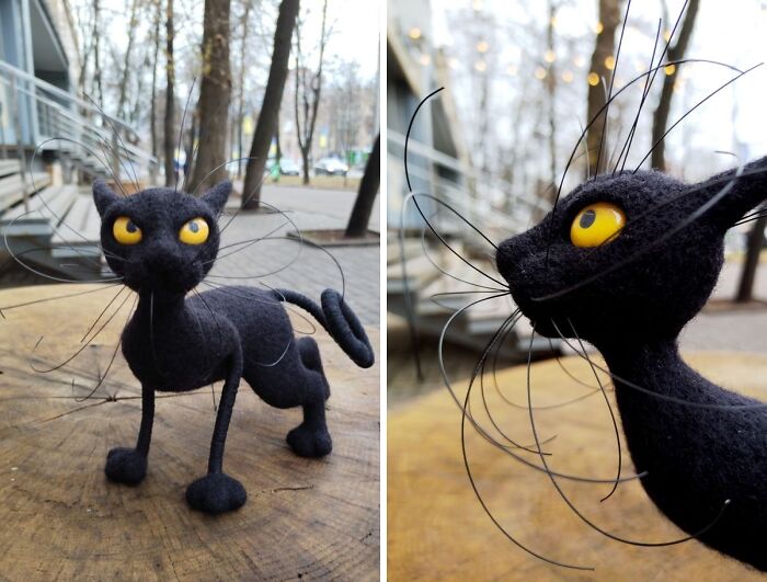 43 Wool Felted Cats With Over-The-Top Whiskers And Even Bigger Attitudes By Mary Derkach