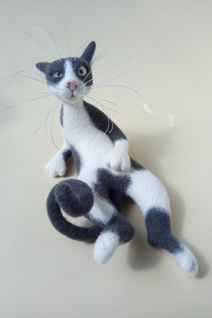 43 Wool Felted Cats With Over-The-Top Whiskers And Even Bigger Attitudes By Mary Derkach