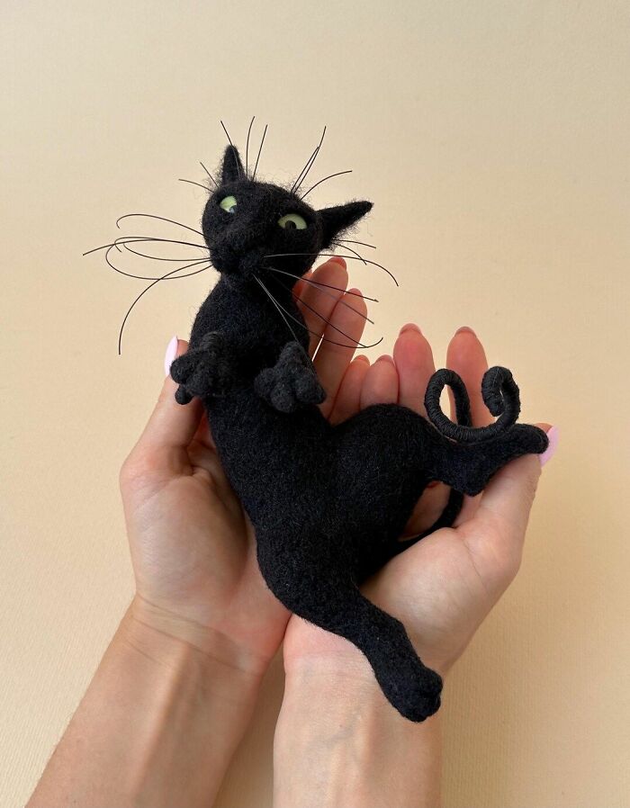 43 Wool Felted Cats With Over-The-Top Whiskers And Even Bigger Attitudes By Mary Derkach