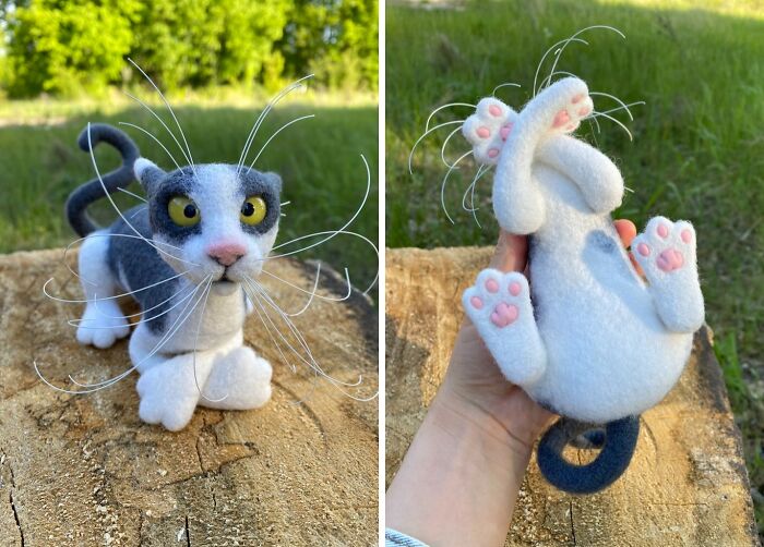 43 Wool Felted Cats With Over-The-Top Whiskers And Even Bigger Attitudes By Mary Derkach
