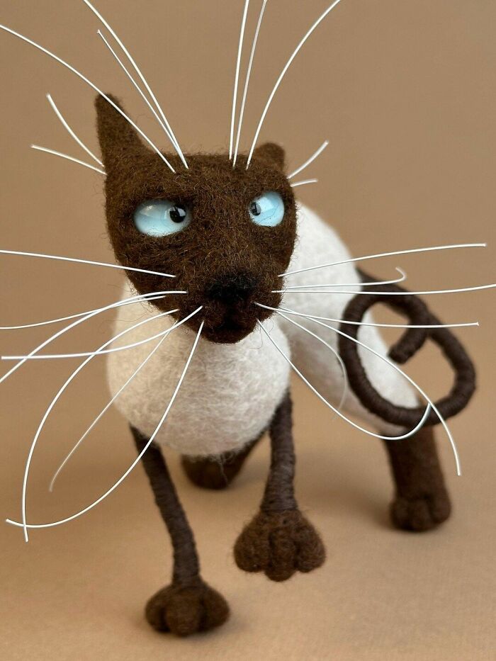 43 Wool Felted Cats With Over-The-Top Whiskers And Even Bigger Attitudes By Mary Derkach