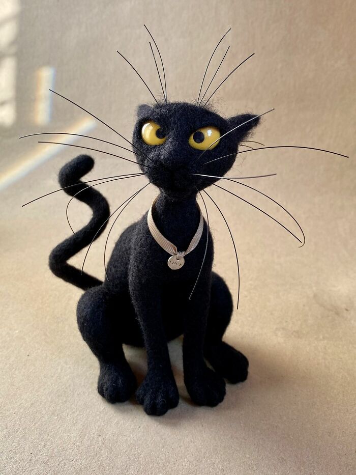 43 Wool Felted Cats With Over-The-Top Whiskers And Even Bigger Attitudes By Mary Derkach