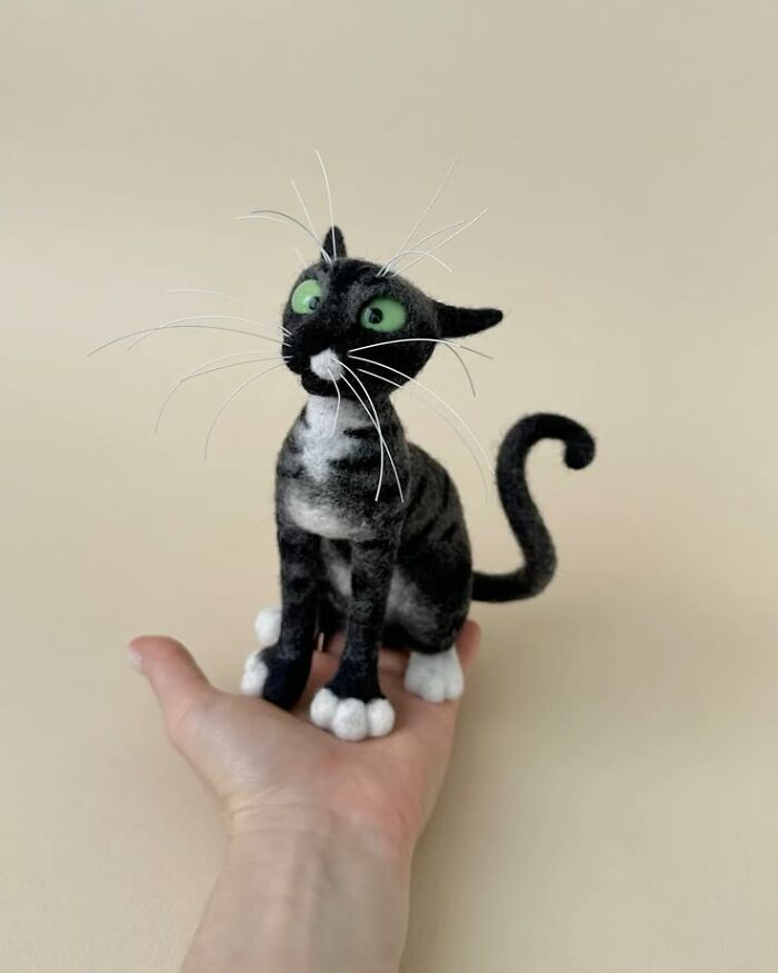 43 Wool Felted Cats With Over-The-Top Whiskers And Even Bigger Attitudes By Mary Derkach