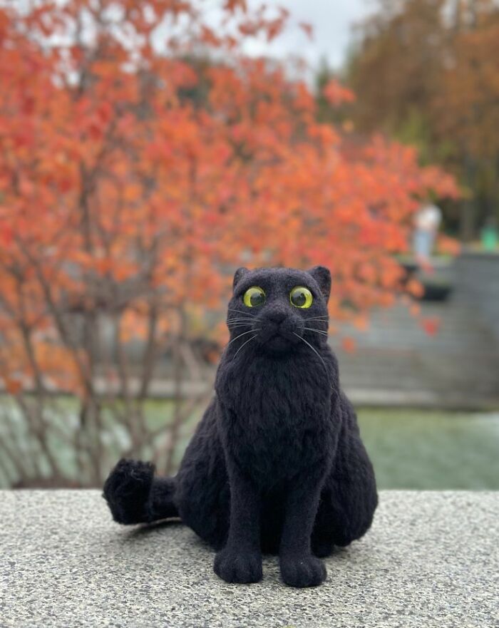 43 Wool Felted Cats With Over-The-Top Whiskers And Even Bigger Attitudes By Mary Derkach