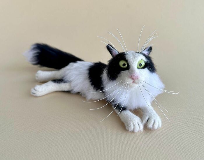 43 Wool Felted Cats With Over-The-Top Whiskers And Even Bigger Attitudes By Mary Derkach