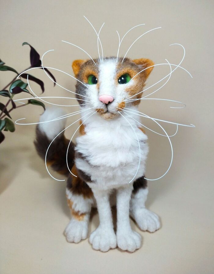 43 Wool Felted Cats With Over-The-Top Whiskers And Even Bigger Attitudes By Mary Derkach